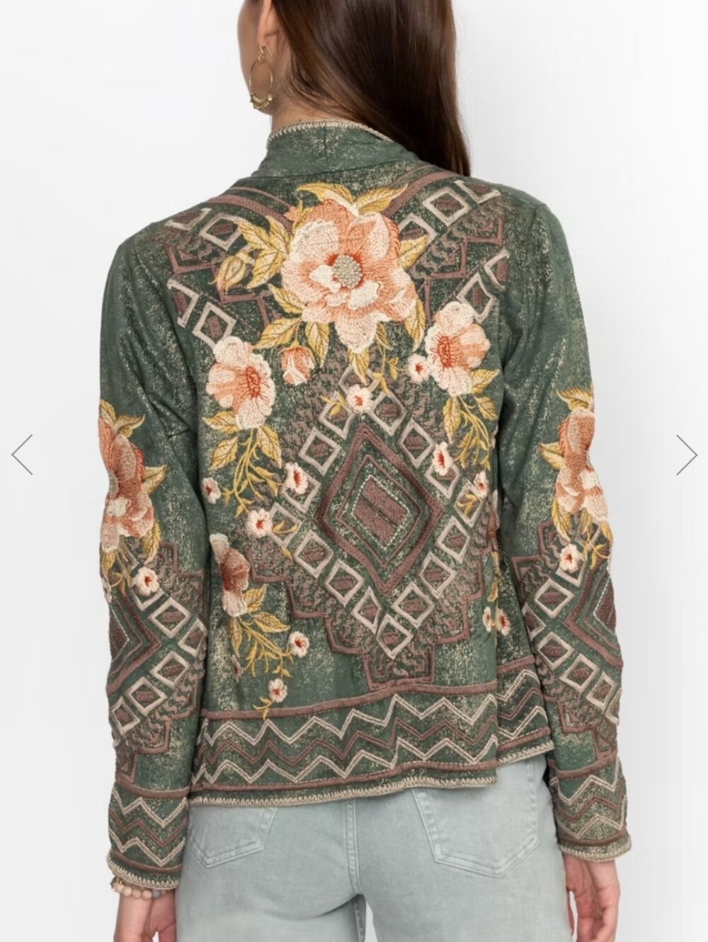 Johnny Was Black "Biya" Floral-Print Open Cardigan - Picture 4 of 9